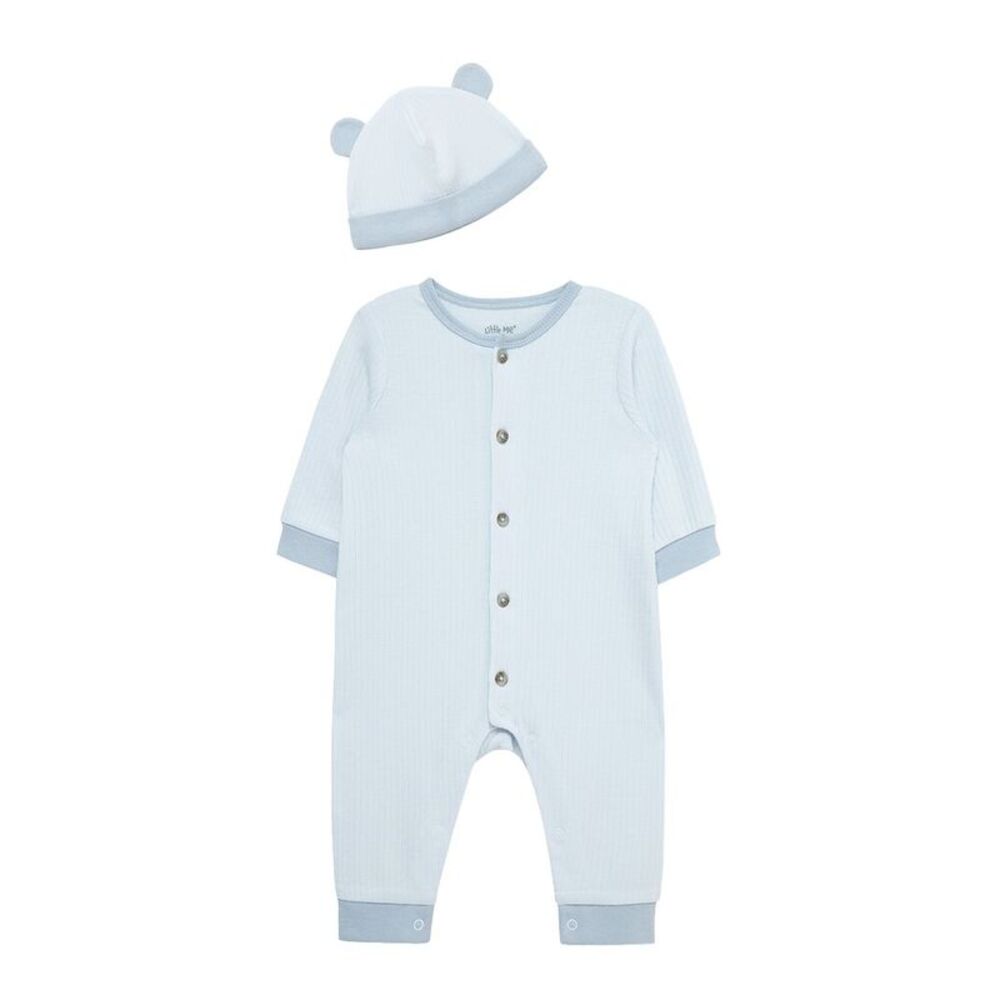 Little Me Baby-Boys  Coverall & Hat Set, Blue